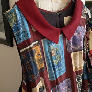 ModCloth burgundy books dress with belt